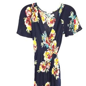 Spring Haze Small  Blue Women's Short Sleeves Hi Low Sun Dress Miss Size 4 6 S